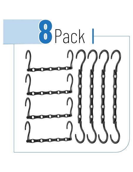 Perchas Ahorradoras de Espacio Mr. Pen, Paquete de 8, Negro Perchas Ahorradoras de Espacio Mr. Pen, Paquete de 8, Negro