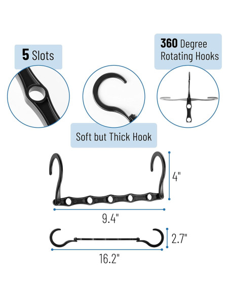 Perchas Ahorradoras de Espacio Mr. Pen, Paquete de 8, Negro Perchas Ahorradoras de Espacio Mr. Pen, Paquete de 8, Negro