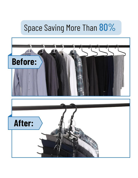 Perchas Ahorradoras de Espacio Mr. Pen, Paquete de 8, Negro Perchas Ahorradoras de Espacio Mr. Pen, Paquete de 8, Negro