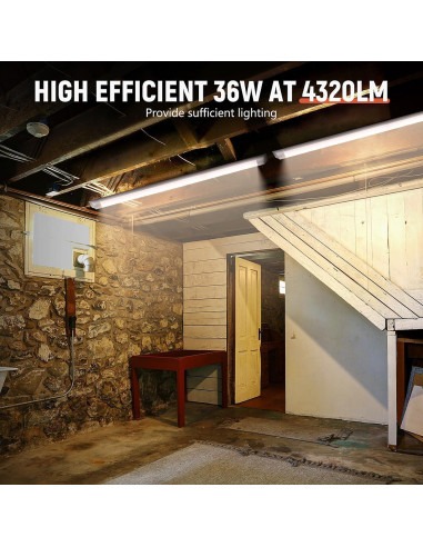Luz de Taller LED DAKASON 4FT 36W 4320lm Ajustable 3000K/4000K/5000K