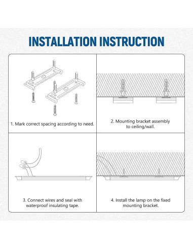 Luz de Taller LED DAKASON 4FT 36W 4320lm Ajustable 3000K/4000K/5000K
