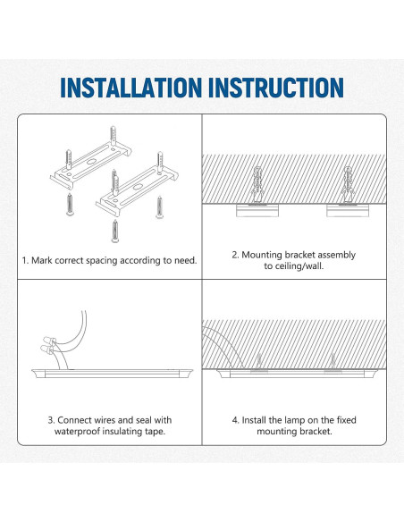 Luz de Taller LED DAKASON 4FT 36W 4320lm Ajustable 3000K/4000K/5000K