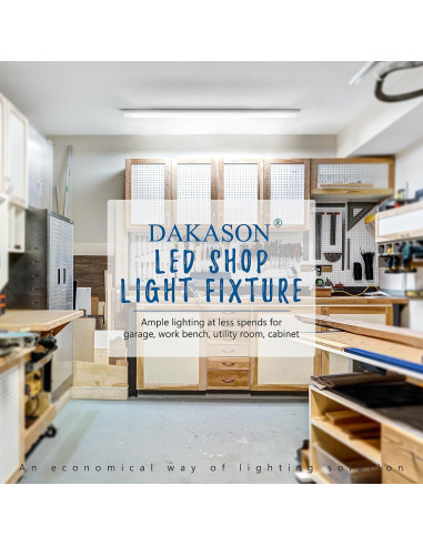 Luz de Taller LED DAKASON 4FT 36W 4320lm Ajustable 3000K/4000K/5000K
