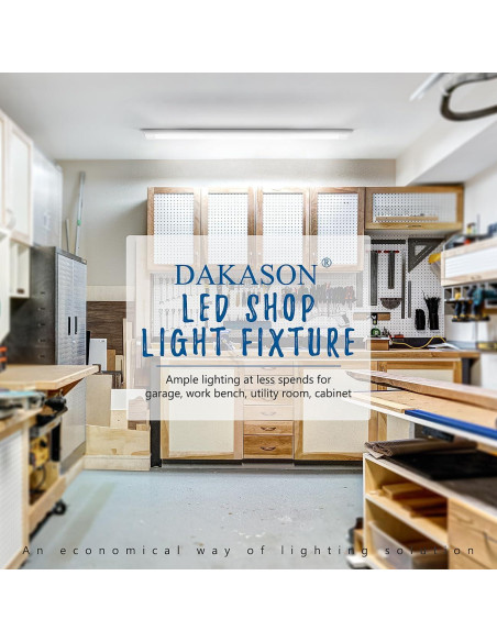 Luz de Taller LED DAKASON 4FT 36W 4320lm Ajustable 3000K/4000K/5000K