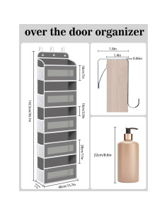 Organizador Colgante sobre la Puerta KYEVIS 5 Estantes 10 Bolsillos 2