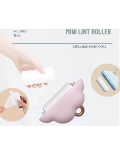 Rodillo de Pelusa Portátil OMINZ 150 Hojas Rosa Recargable 2