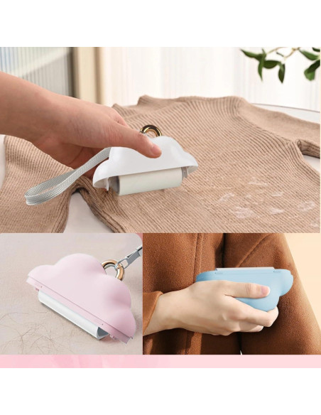 Rodillo de Pelusa Portátil OMINZ 150 Hojas Rosa Recargable