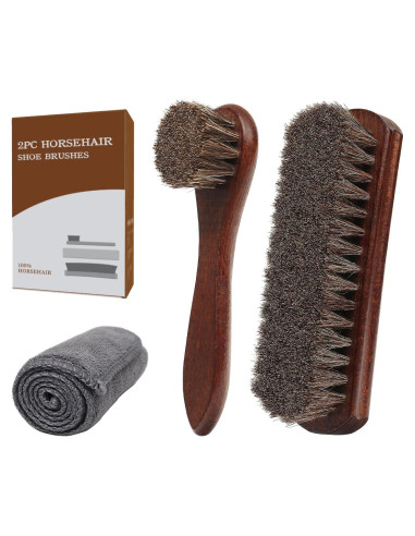 Kit de Cepillos para Zapatos Euvia - 3 Piezas de Cuero y Ante