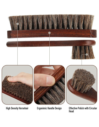 Kit de Cepillos para Zapatos Euvia - 3 Piezas de Cuero y Ante