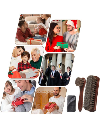 Kit de Cepillos para Zapatos Euvia - 3 Piezas de Cuero y Ante