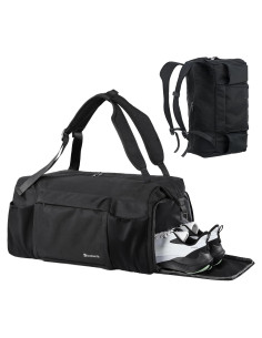 Bolsa de gimnasio impermeable Shenzhenshi 40L con compartimento para zapatos - Negro