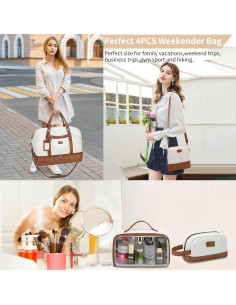 Bolsa de Viaje Wogarl para Mujeres 27.9x29cm Marrón Claro 2