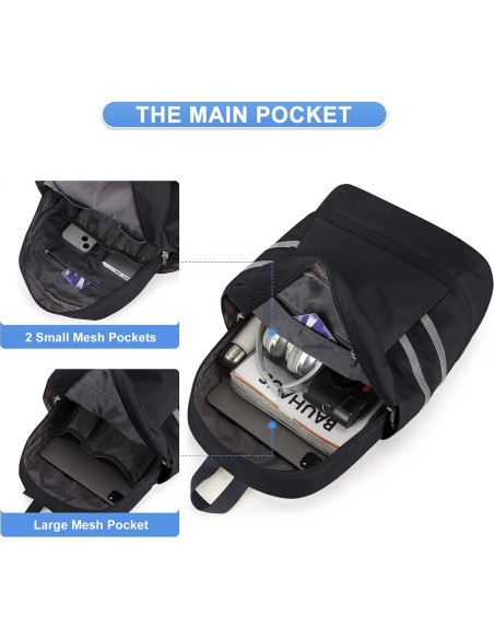 Mochila de Gimnasio Coofay Pequeña Impermeable 20L Negra Mochila de Gimnasio Coofay Pequeña Impermeable 20L Negra