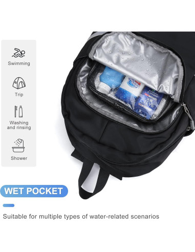 Mochila de Gimnasio Coofay Pequeña Impermeable 20L Negra