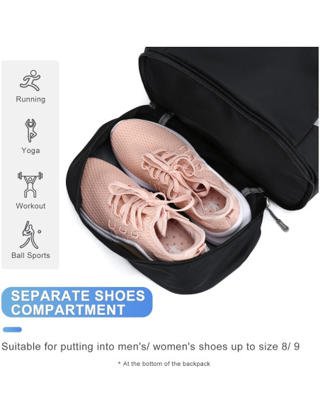 Mochila de Gimnasio Coofay Pequeña Impermeable 20L Negra Mochila de Gimnasio Coofay Pequeña Impermeable 20L Negra