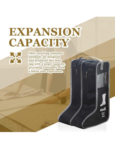 Bolsa de Almacenamiento para Botas Mejorada BSB-003-BLK 57x34x30cm