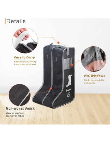 Bolsa de Almacenamiento para Botas Mejorada BSB-003-BLK 57x34x30cm