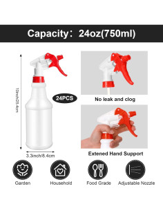 Botellas de Spray Reutilizables Gerrii 24 Pcs 700ml A Prueba de Fugas 2