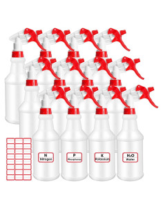 Gerrii 12 Botellas Spray Plástico 750 ml con Boquilla Ajustable