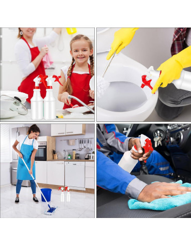 Gerrii 12 Botellas Spray Plástico 750 ml con Boquilla Ajustable