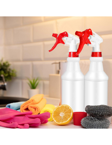 Gerrii 12 Botellas Spray Plástico 750 ml con Boquilla Ajustable