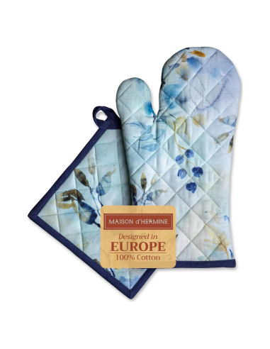 Juego de Manoplas de Horno y Soporte Maison d' Hermine 100% Algodón