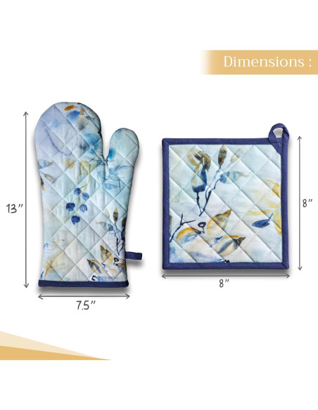 Juego de Manoplas de Horno y Soporte Maison d' Hermine 100% Algodón Juego de Manoplas de Horno y Soporte Maison d' Hermine 100% Algodón