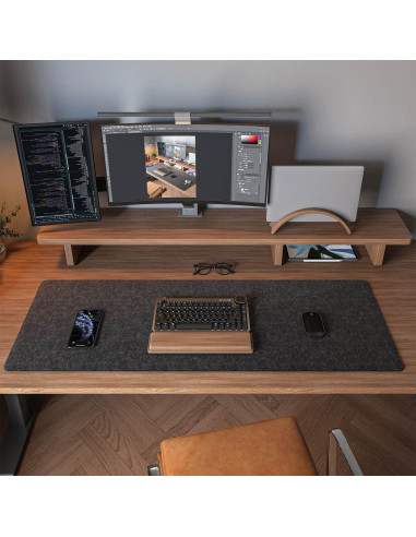 Alfombrilla de Escritorio Fieltro DAWNTREES 90x30cm Gris Oscuro