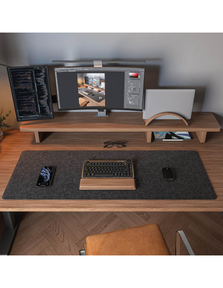 Alfombrilla de Escritorio Fieltro DAWNTREES 90x30cm Gris Oscuro Alfombrilla de Escritorio Fieltro DAWNTREES 90x30cm Gris Oscuro