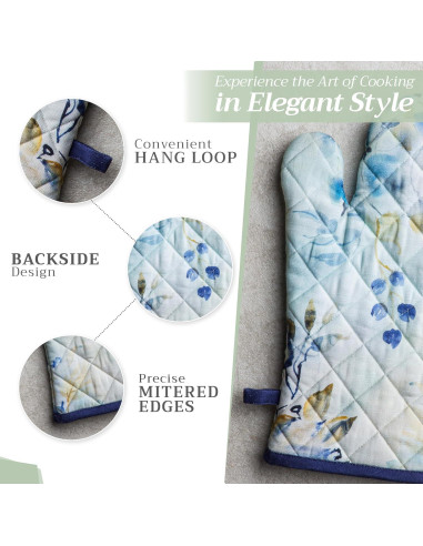 Juego de Manoplas de Horno y Soporte Maison d' Hermine 100% Algodón