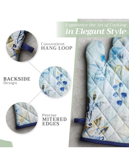 Juego de Manoplas de Horno y Soporte Maison d' Hermine 100% Algodón Juego de Manoplas de Horno y Soporte Maison d' Hermine 100% Algodón