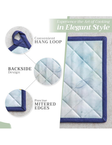 Juego de Manoplas de Horno y Soporte Maison d' Hermine 100% Algodón