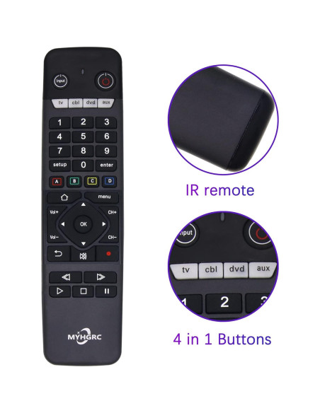 Control Remoto Universal MYHGRC 4 en 1 para TV y Audio Control Remoto Universal MYHGRC 4 en 1 para TV y Audio