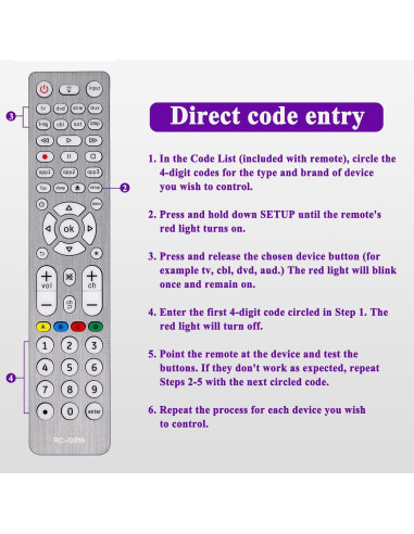 Control Remoto Universal MYHGRC 8 en 1 Retroiluminado