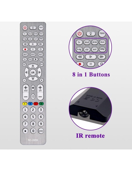 Control Remoto Universal MYHGRC 8 en 1 Retroiluminado Control Remoto Universal MYHGRC 8 en 1 Retroiluminado