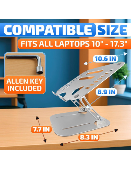 Soporte Ajustable para Laptop V TOWER 10-17.3" con Ventilación Soporte Ajustable para Laptop V TOWER 10-17.3" con Ventilación