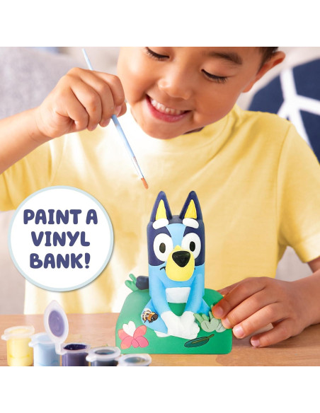 Banco de Cerdo Pintable Bluey con 12 Pinturas y Stickers