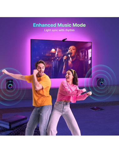 Luz LED Inmersiva para TV Deerdance 4.5m RGB Control App