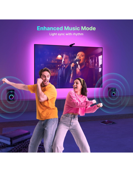 Luz LED Inmersiva para TV Deerdance 4.5m RGB Control App