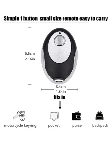 Control Remoto de Puerta de Garage LAWOHO Amarillo 1 Botón