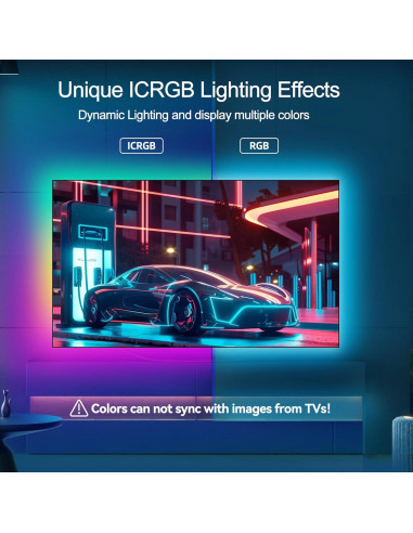 Fondo de luz LED DTQJ 5m RGBIC para TV 55-70" con APP