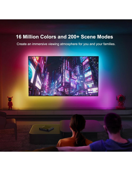 Fondo de luz LED DTQJ 5m RGBIC para TV 55-70" con APP