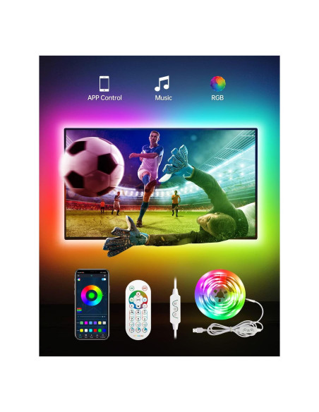 Tira de Luz LED RGBIC 5M Daymeet para TV 32-75" Multicolor