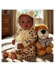 Muñeca Negra Realista BABESIDE 43 cm Hecha a Mano con Ropa