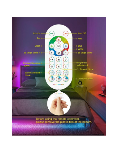 Tira de Luz LED RGBIC 5M Daymeet para TV 32-75" Multicolor