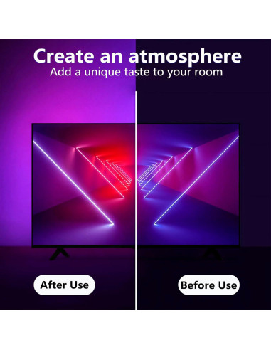 Luces LED RGB para TV 16.4ft, Control APP Bluetooth, Sincronización Música