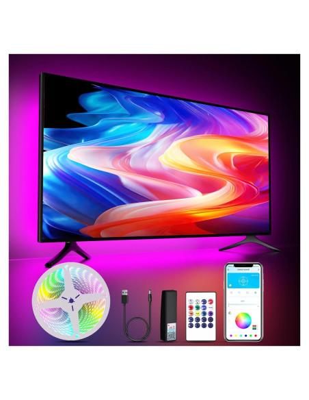 Luces LED VOLIVO 4.57m RGB para TV 45-65" con control remoto