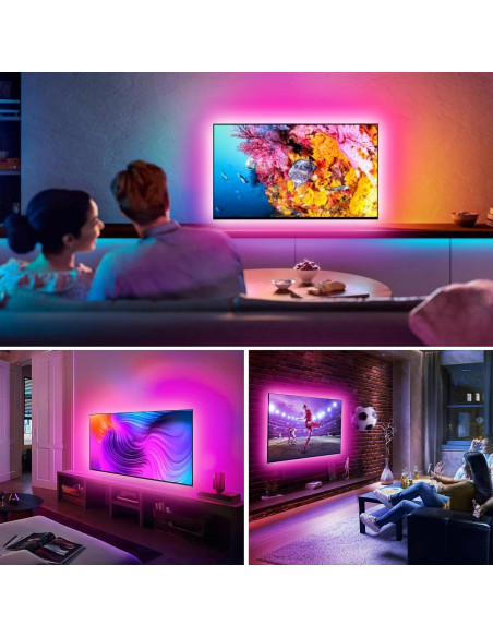 Luces LED VOLIVO 4.57m RGB para TV 45-65" con control remoto