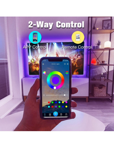 Luces LED PHOPOLLO para TV 15 pies RGB Bluetooth USB