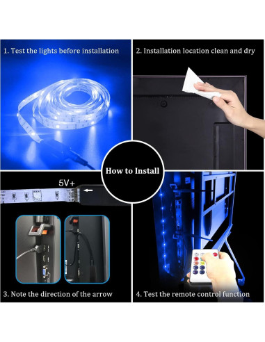Luces LED PHOPOLLO para TV 15 pies RGB Bluetooth USB